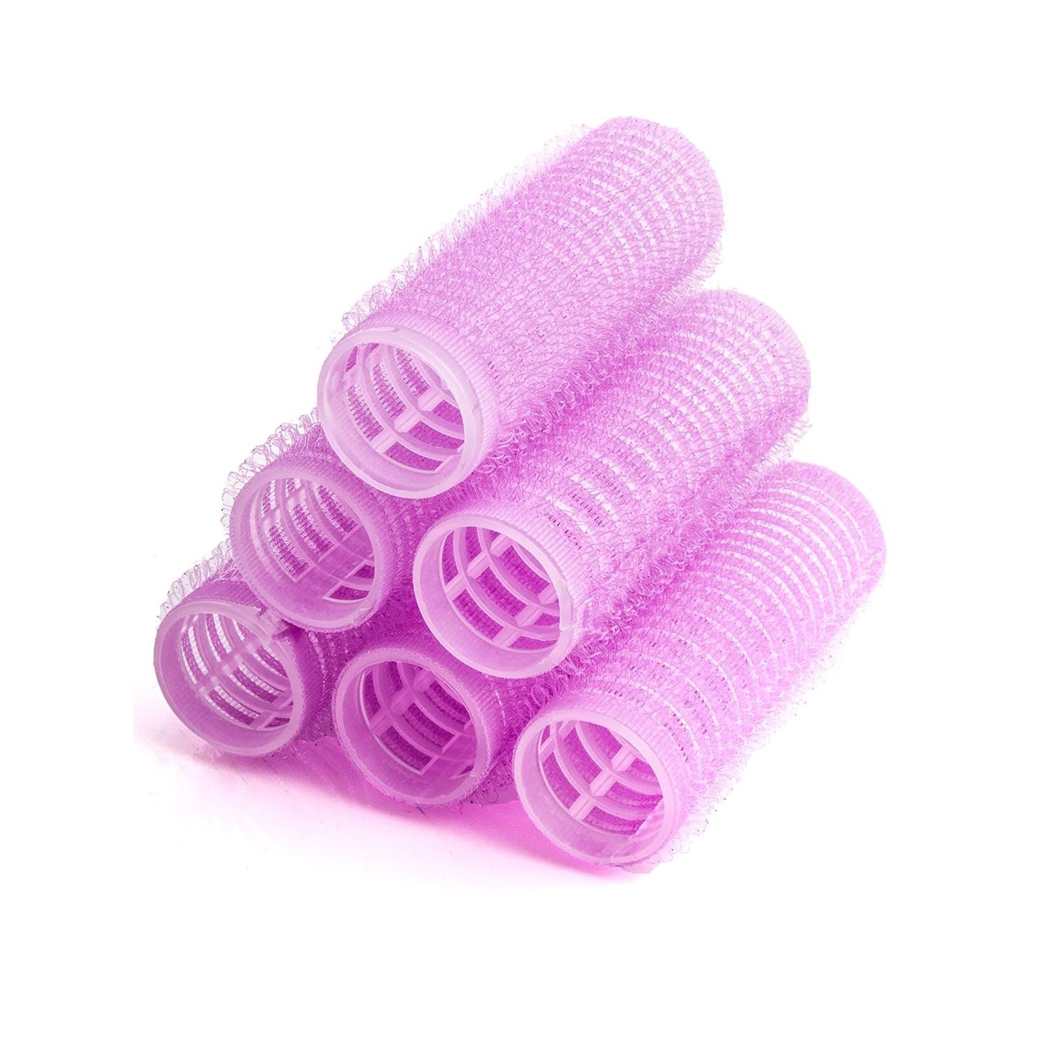 Set of six Wukusy premium self-grip hair rollers, ideal for styling and creating curls without pins or clips.