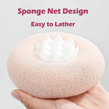 Wukusy premium soft exfoliating round bath scrubber for gentle skin cleansing and exfoliation.