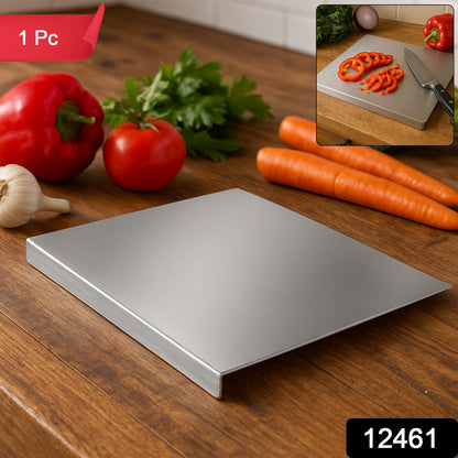 Wukusy premium stainless steel antibacterial chopping board for kitchen, 1-piece, with a smooth surface for food preparation.