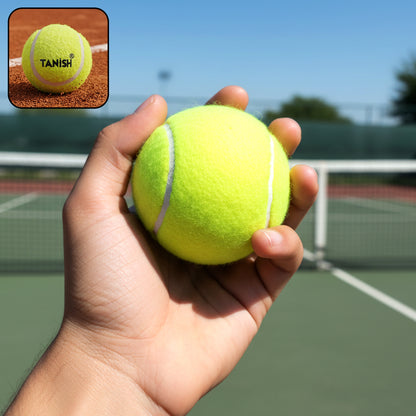 Wukusy premium tennis ball for tennis and training, featuring a bright yellow outer surface and standard size.
