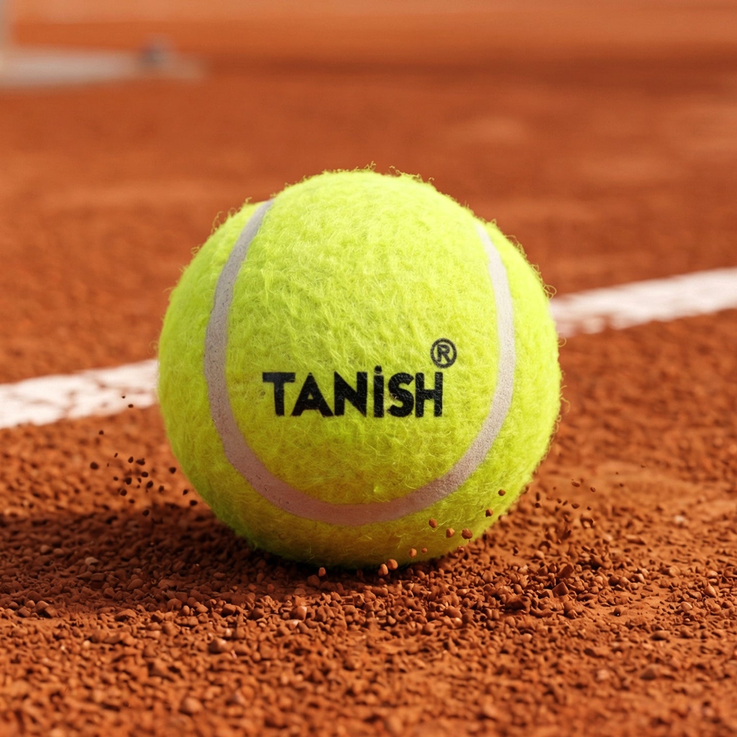 Wukusy premium tennis ball, single yellow tennis ball with brand logo, suitable for tennis matches and practice sessions.