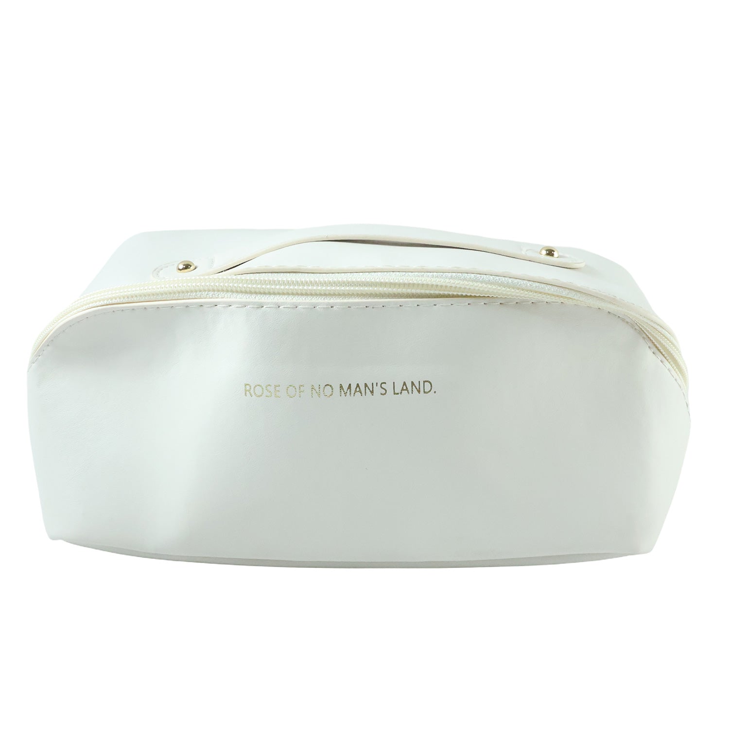 Wukusy premium travel makeup and toiletry organizer pouch with zipper and handle, compact storage for cosmetics and toiletries.