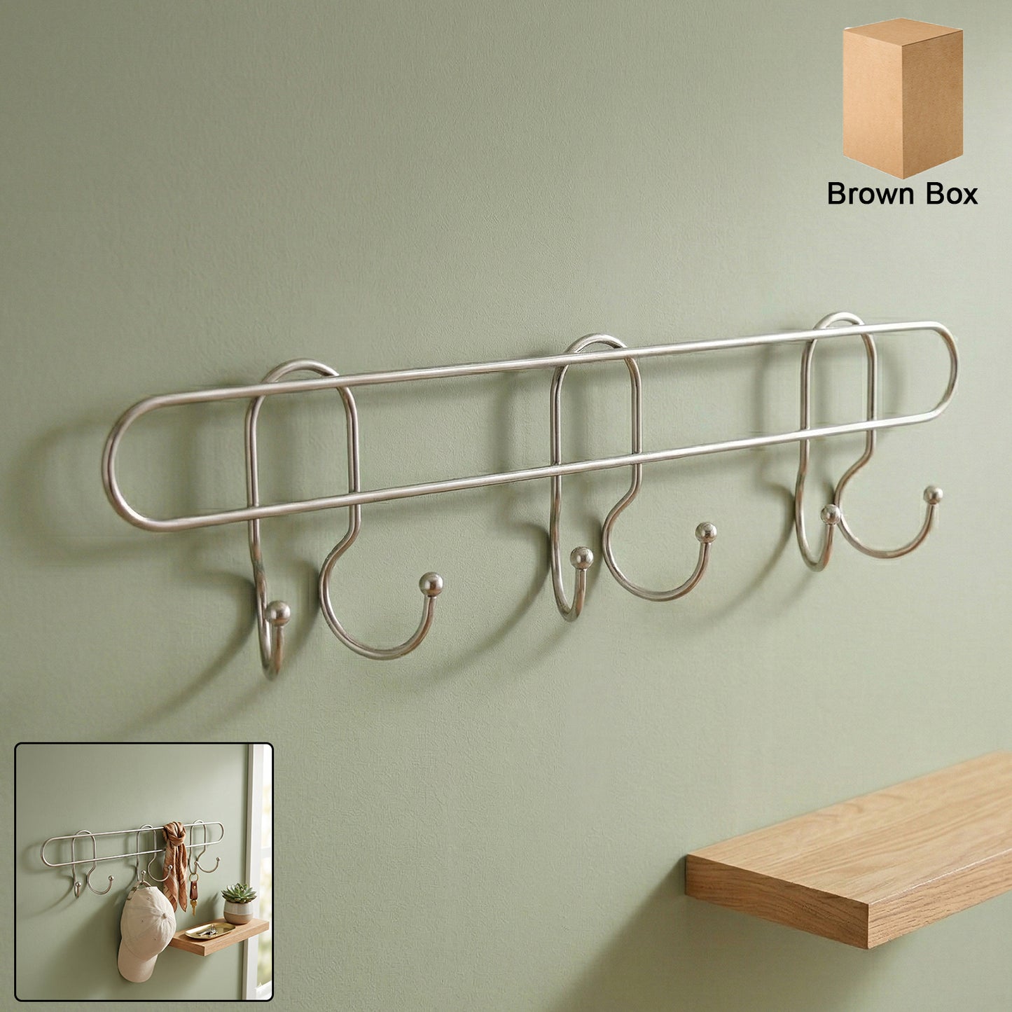 Wukusy premium wall-mounted metal multi hook rack with multiple hooks for organizing entryways or closets.