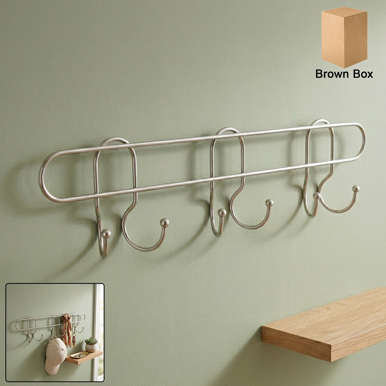 Wukusy premium wall-mounted metal multi hook rack with multiple hooks for organizing entryways or closets.