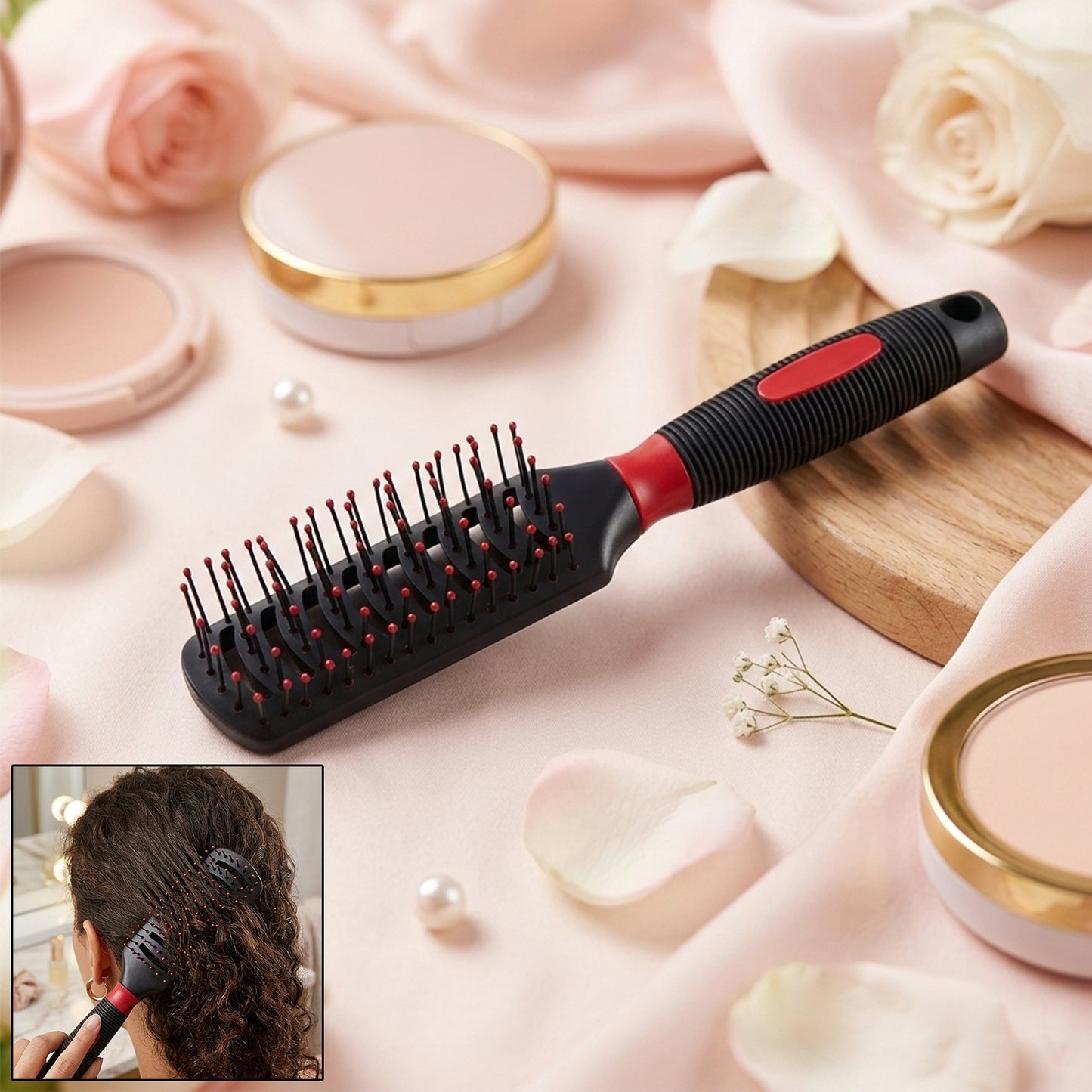 Wukusy professional hair styling detangling soft hair comb, single black plastic comb with wide teeth for gentle detangling