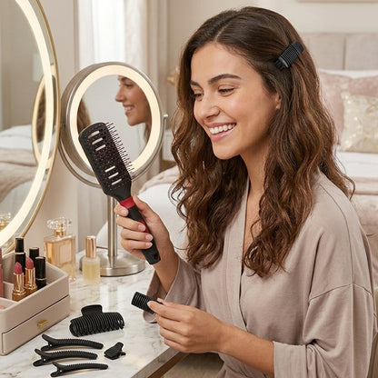 Wukusy professional hair styling detangling soft hair comb, single black plastic comb for gentle hair detangling.