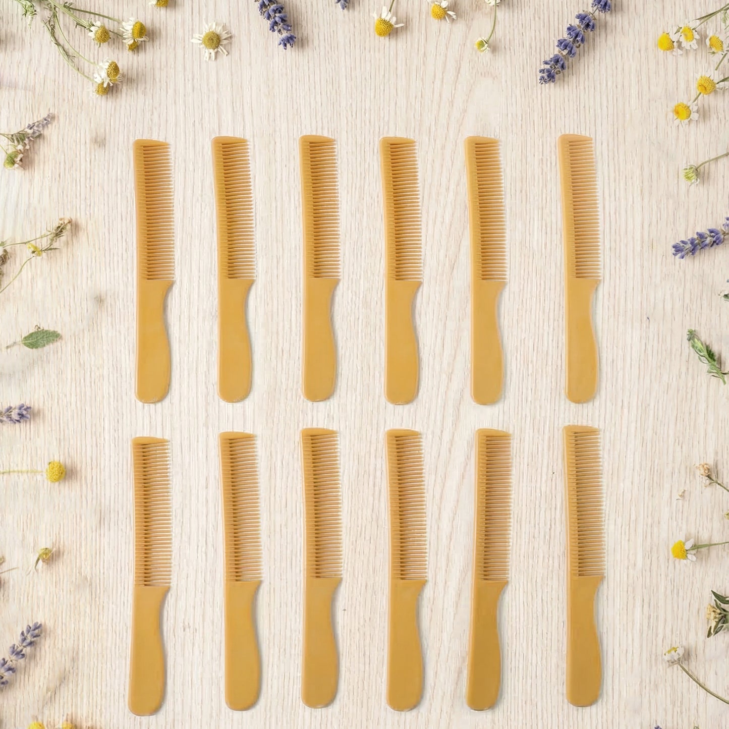 Wukusy professional plastic hair styling comb set with 12 assorted styling and detangling combs on a white background.