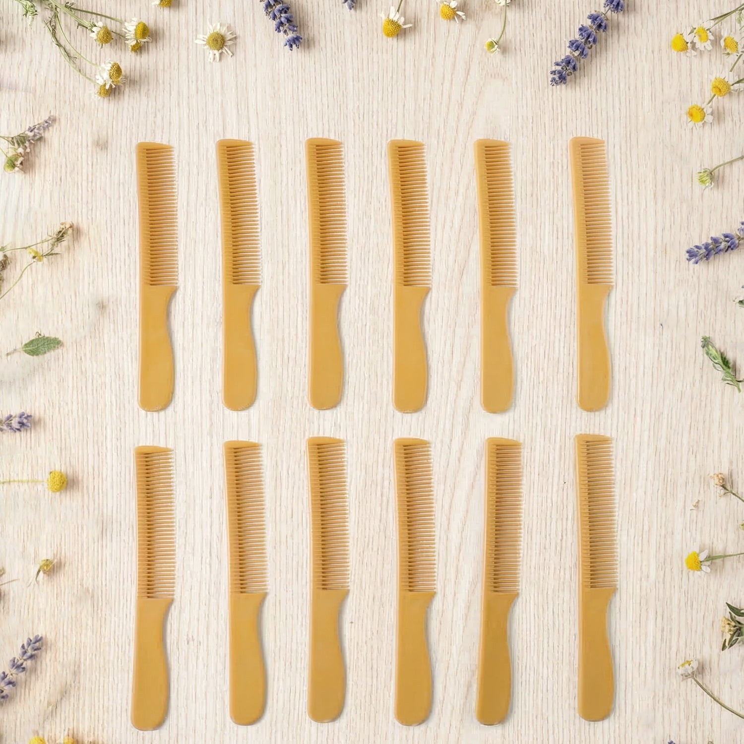 Wukusy professional plastic hair styling comb set with 12 assorted styling and detangling combs on a white background.