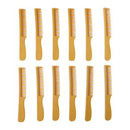 Set of 12 Wukusy professional plastic hair styling combs arranged for grooming and styling hair.