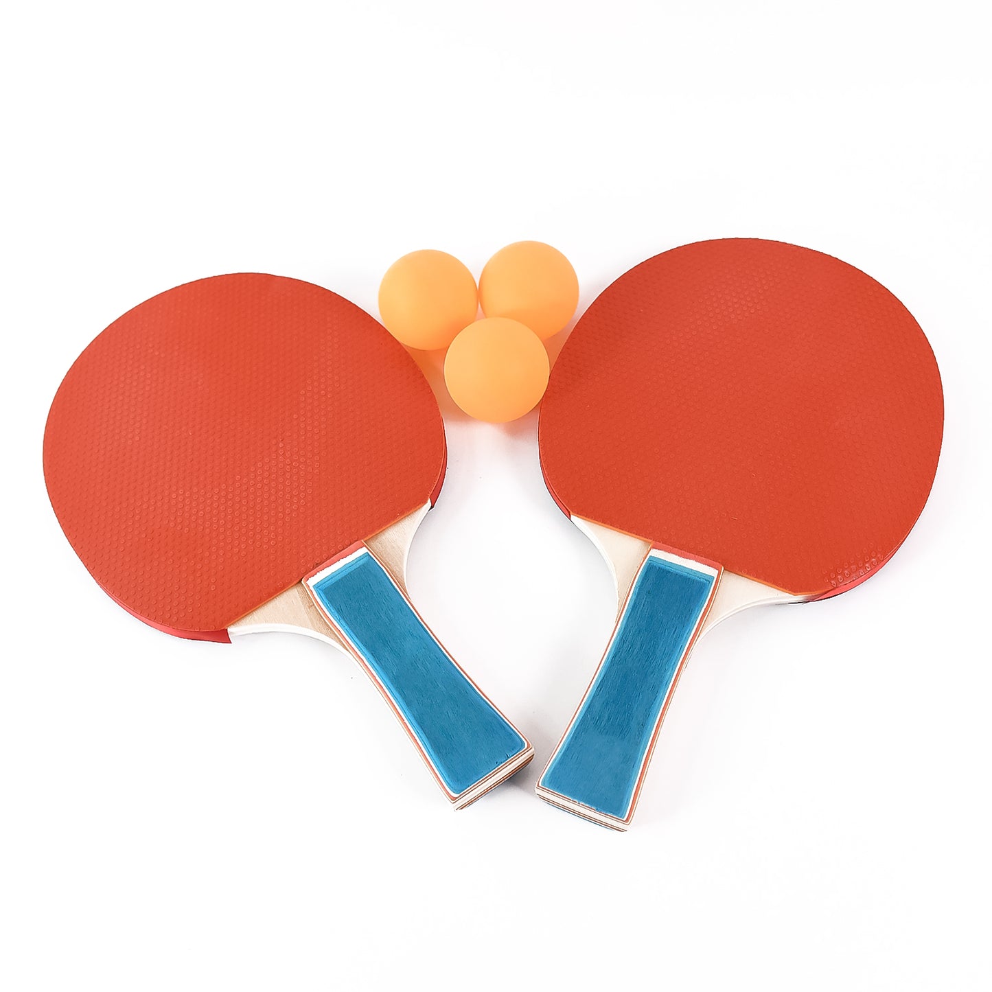 Wukusy professional table tennis racket set with two paddles and red and black rubber surfaces for competitive play.