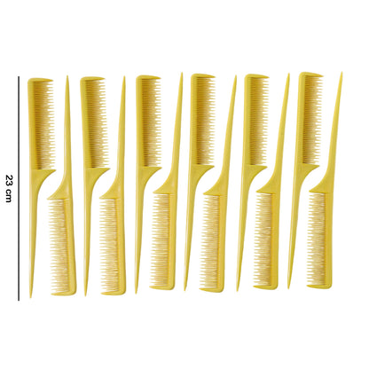 Wukusy Professional Tail Comb Set for hair styling, 12-piece collection with fine and wide-tooth combs for precise hair sectioning.