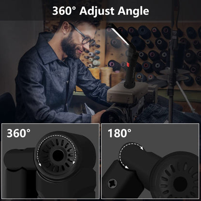 Rechargeable adjustable big LED work light by Wukusy, featuring a robust design and bright illumination for industrial or outdoor use.