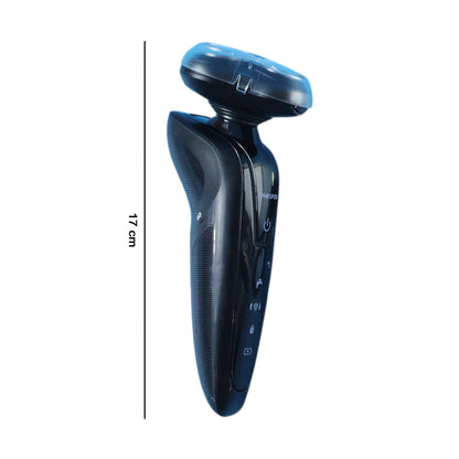Wukusy rechargeable electric rotary shaver and trimmer set for men with multiple grooming attachments.