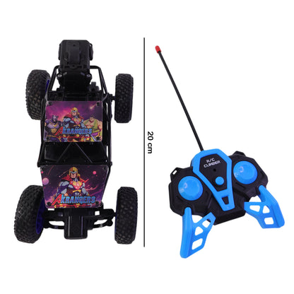 Wukusy remote control rock crawler off-road toy car on rough terrain, showcasing durable wheels and rugged design.
