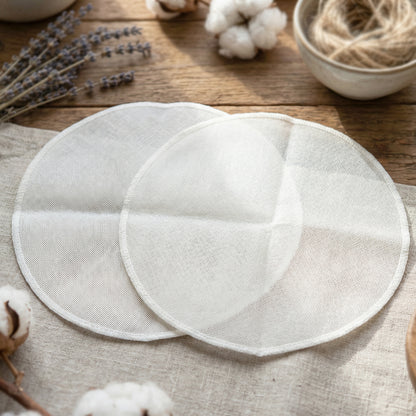 Two Wukusy reusable cotton steam cloths, 30 cm, soft and absorbent for cleaning and steaming applications.