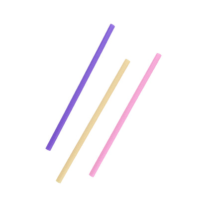 Colorful reusable Wukusy drinking straw for cold beverages, flexible and eco-friendly, with a mix of vibrant colors.