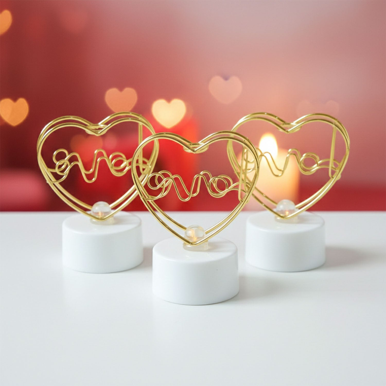 Wukusy Romantic Heart Love Decorative Gift Set featuring heart-shaped ornaments and romantic love-themed decorations.