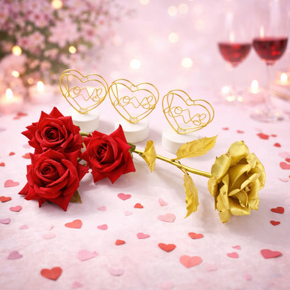 Wukusy romantic heart love table decor gift set with romantic heart-shaped ornaments and decorative accents for special occasions