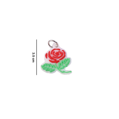 Set of 10 Wukusy rose flower design bag charm keychains featuring colorful, decorative keychains for bags and accessories.
