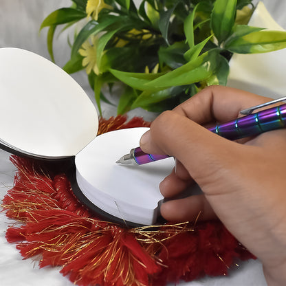 Wukusy round chocolate diary notebook with original scent, featuring a smooth cover and blank pages for writing practice.