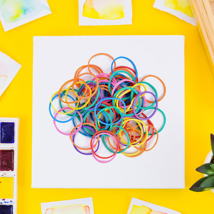 Multicolor elastic rubber bands by Wukusy, reusable and flexible nylon bands for office, home, and school stationery.