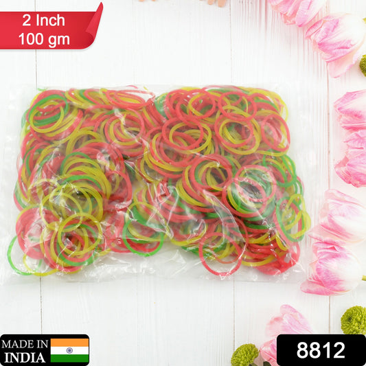 Colorful Wukusy rubber band for office, home, and kitchen; flexible, reusable nylon elastic for stationery and school accessories.