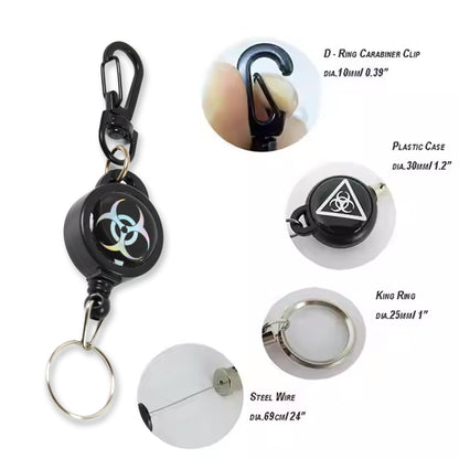 Wukusy small safety anti-lost retractable key chain with clip, lightweight and durable for secure key organization.