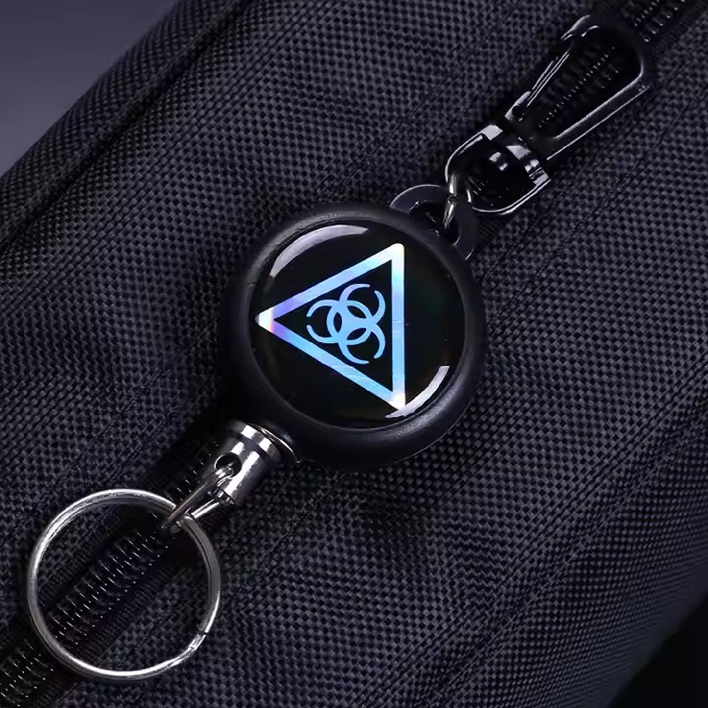 Wukusy small safety anti-lost retractable key chain with clip and cord for secure key holding and easy access.