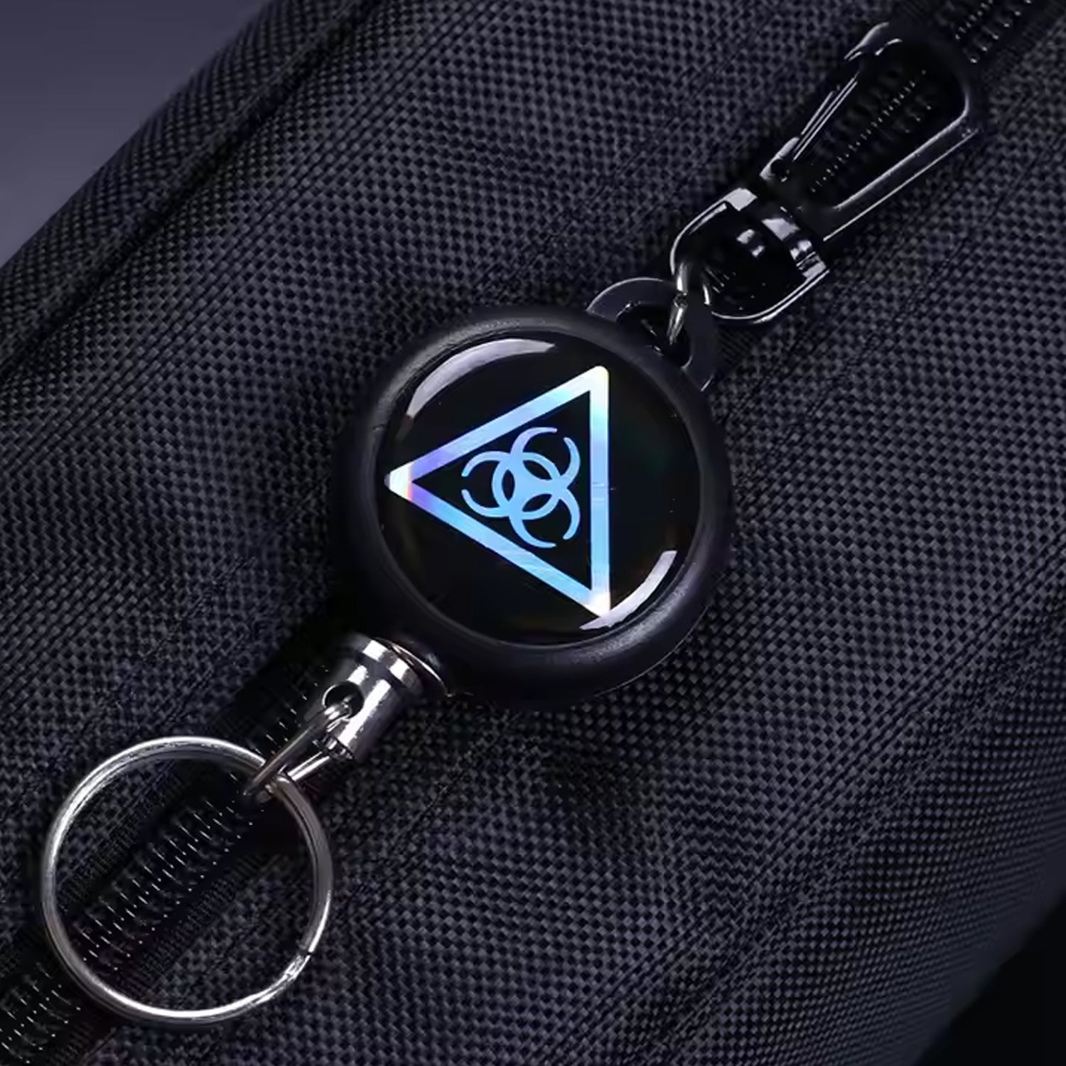 Wukusy small safety anti-lost retractable key chain with clip and cord for secure key holding and easy access.