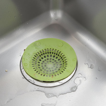 Wukusy silicone sink drain strainer in black, designed to catch debris and prevent clogs in kitchen sinks.