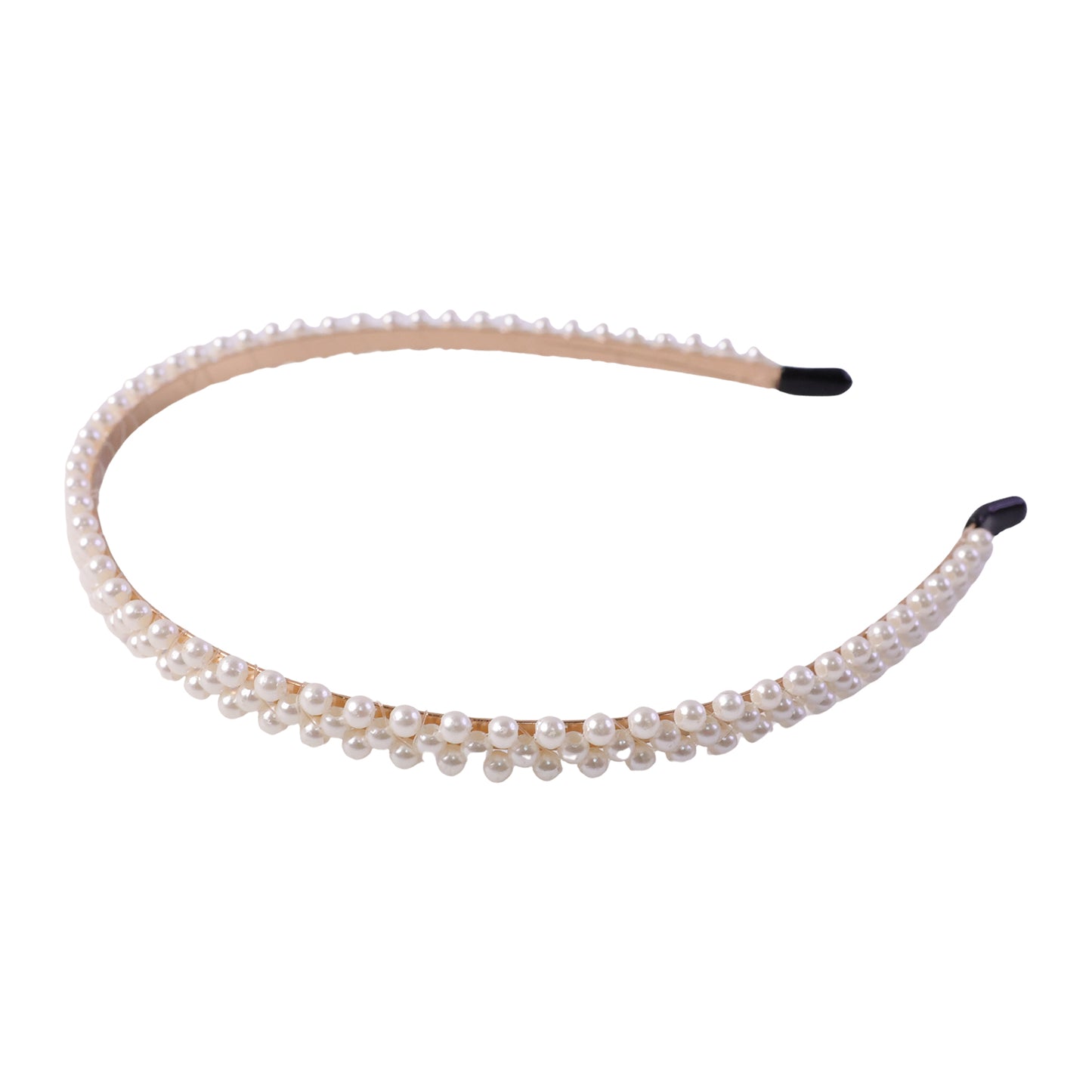 Elegant Wukusy slim pearl hairband for women, featuring a sleek design with pearl accents, ideal for stylish hair accessories.