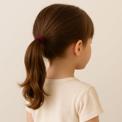 Multicolour Wukusy small hairbands pack with 50 rubber hairbands, ideal for securing and styling hair.