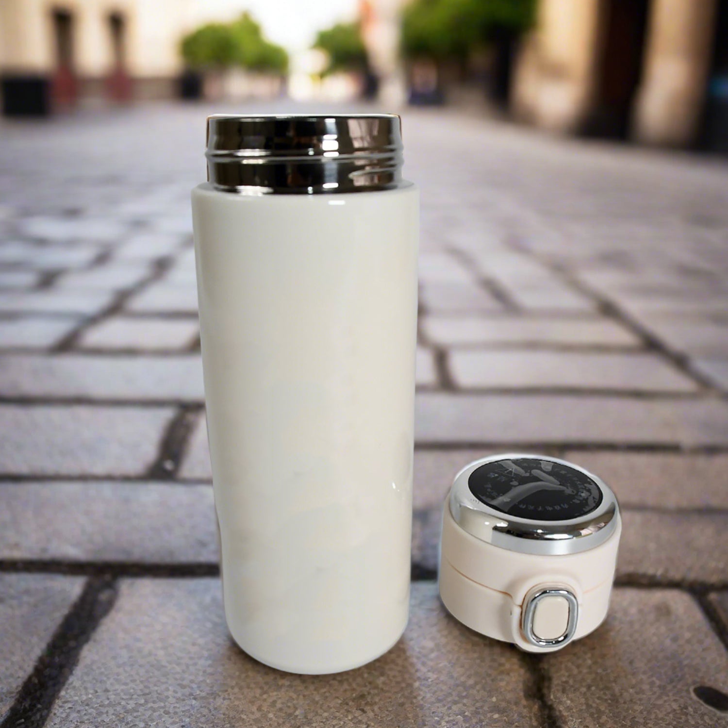 Wukusy smart vacuum insulated water bottle with LED temperature display, leak-proof design, in mix colors for office, gym, and travel use.