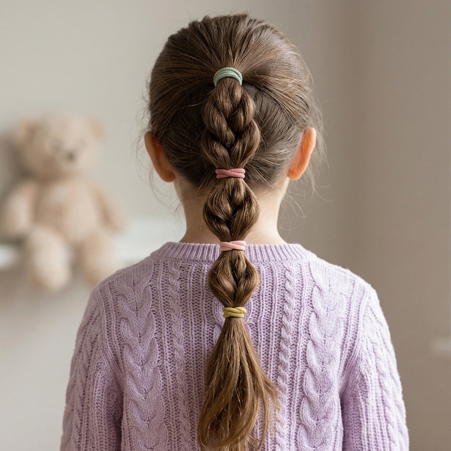 Set of 40 soft stretchable elastic hair bands and rubber hair ties by Wukusy, suitable for securing hair comfortably.
