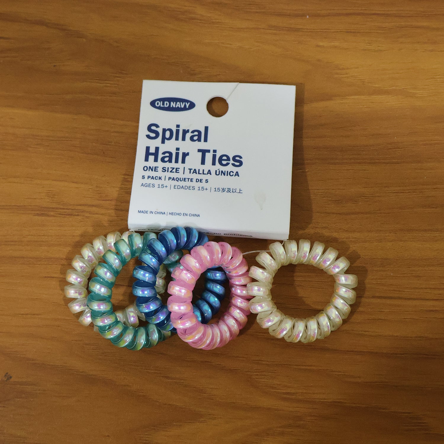 Set of five Wukusy soft stretchable telephone wire style hair bands in mixed colors, ideal for secure, comfortable hair styling.