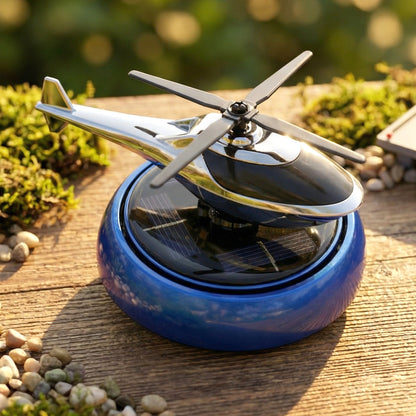 Wukusy solar helicopter car dashboard air freshener with rotating perfume decor and decorative design.