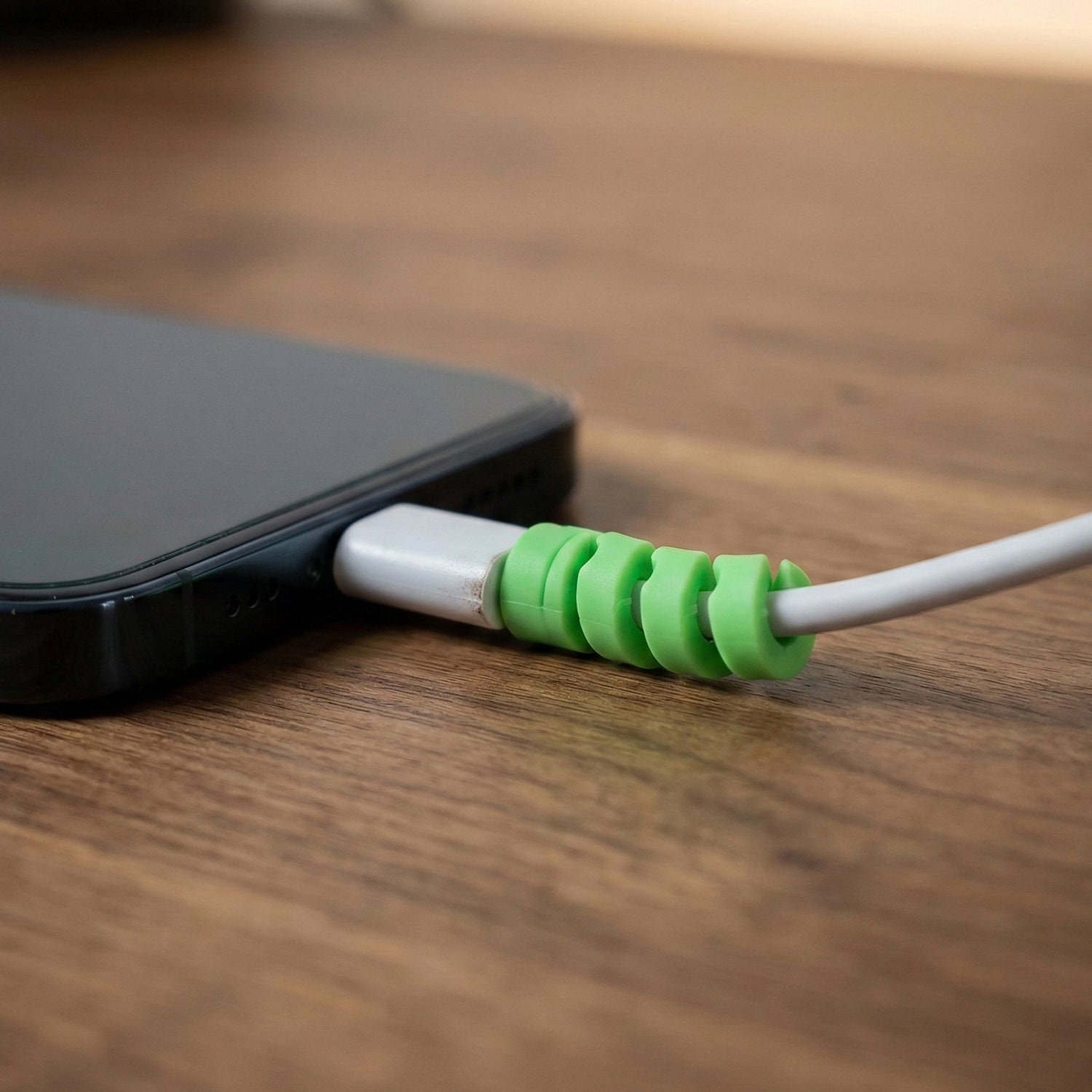 Wukusy spiral cable protector for charger cable, flexible and durable coil to prevent bending and damage.
