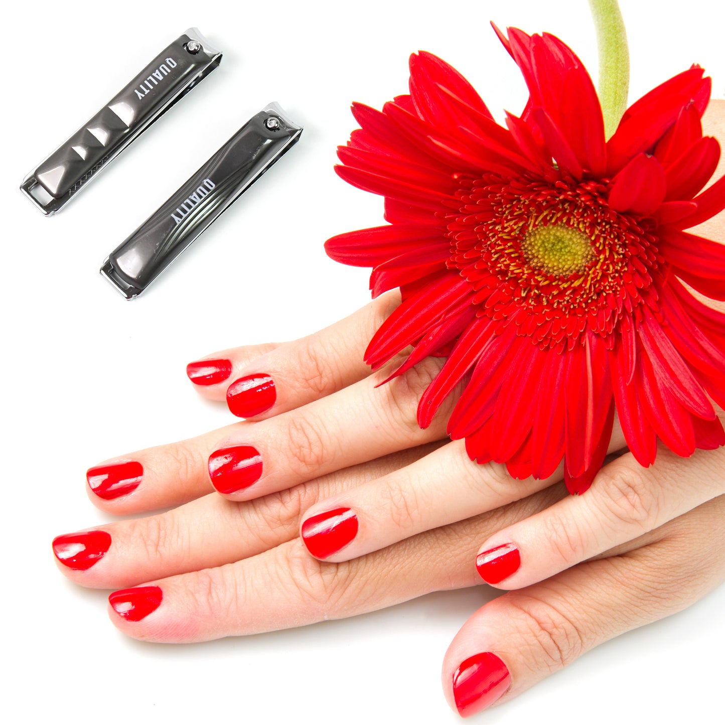 Wukusy stainless steel folding large nail clippers with built-in nail file, portable and ideal for grooming nails.