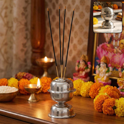 Stainless steel Jasmine Agarbatti stand by Wukusy, showcasing a sleek design for holding incense sticks securely.