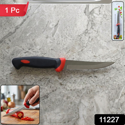 Wukusy stainless steel kitchen utility knife with ergonomic grip handle, ideal for versatile food prep tasks.