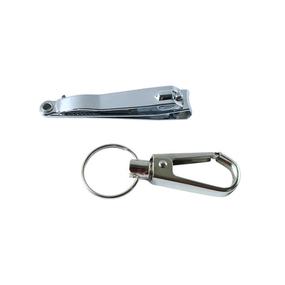 Wukusy stainless steel nail clipper set with keychain holder, includes two durable nail clippers on a sleek keychain.