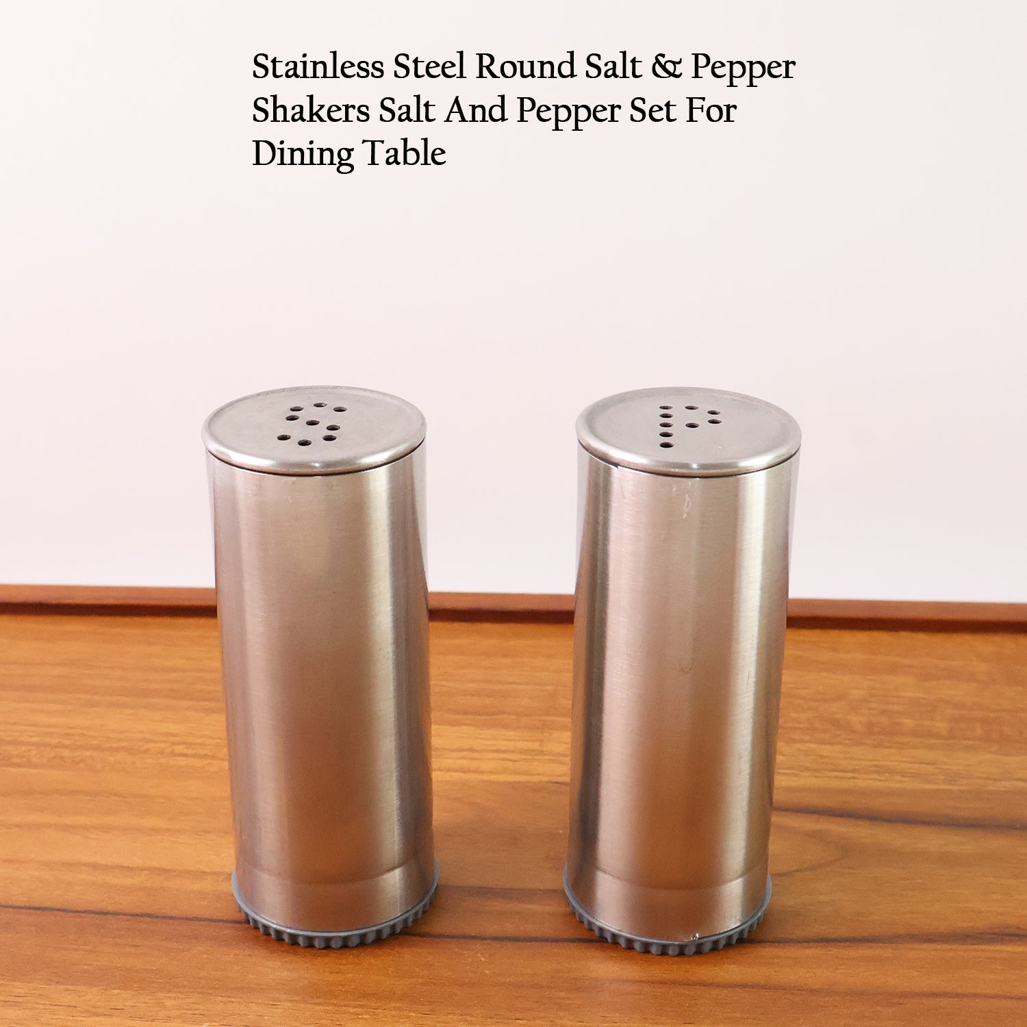 Stainless steel salt and pepper shaker set by Wukusy, 2-piece kitchen condiment shakers with sleek, modern design