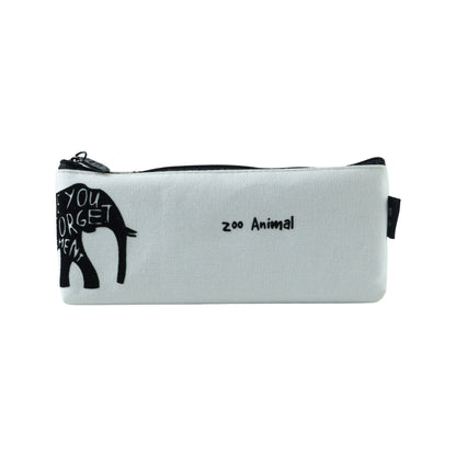 Wukusy stylish canvas pencil pouch, single compact organizer with zipper closure, ideal for school or office supplies.