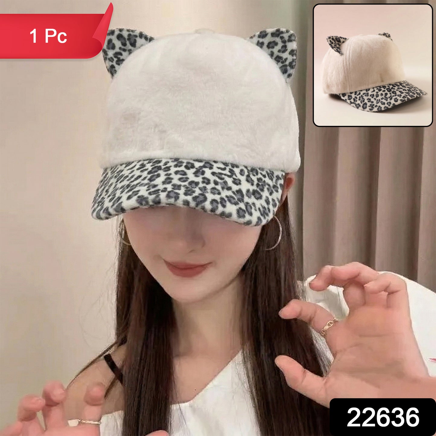 Wukusy stylish cat ear designer cap for women and girls, featuring a playful cat ear design and casual fashion style.