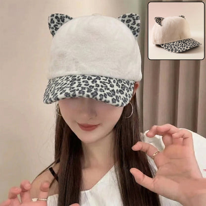 Stylish Wukusy cat ear designer cap for women and girls, featuring a trendy cat ear design and comfortable fit.