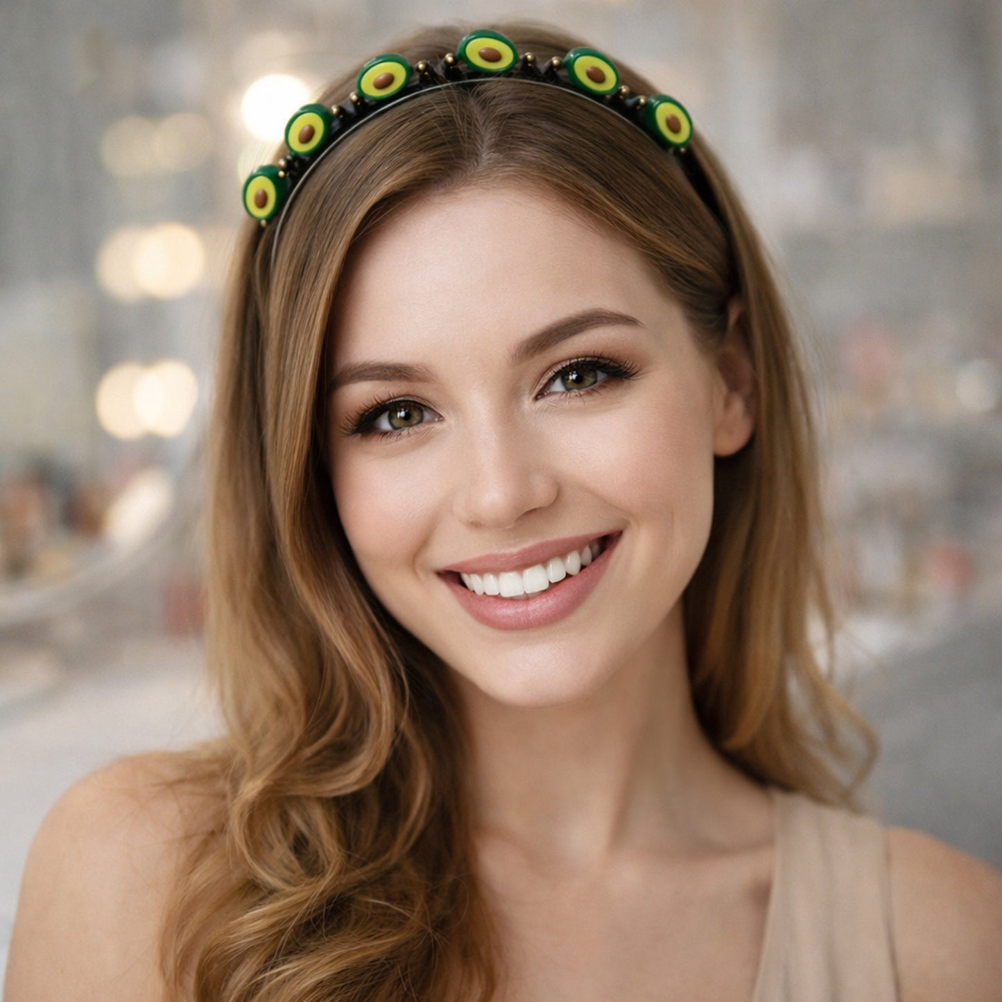 Wukusy decorative hair band featuring a cute fruit design, stylish accessory for casual or playful hairstyles.