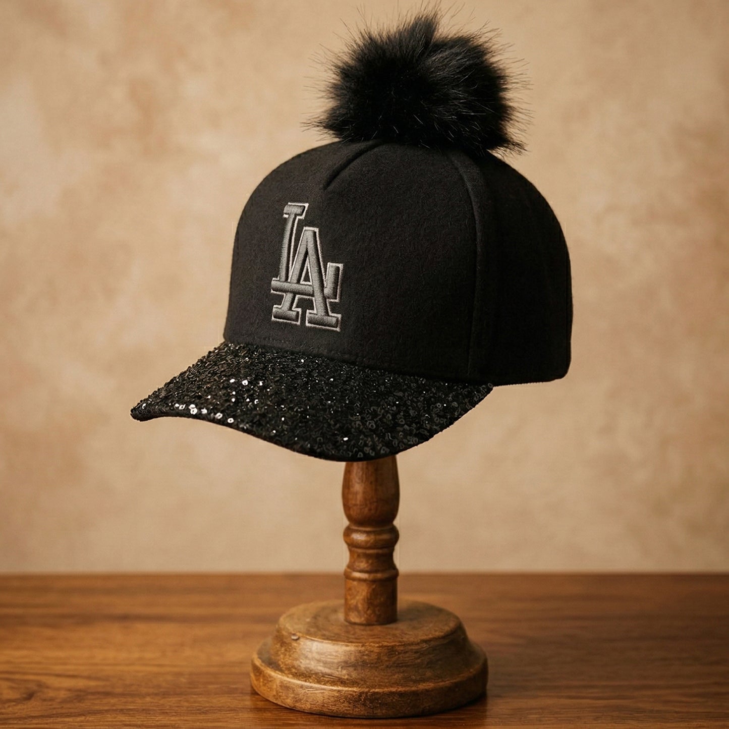 Wukusy stylish embroidered logo design baseball cap, front view showing detailed embroidery and classic cap shape.