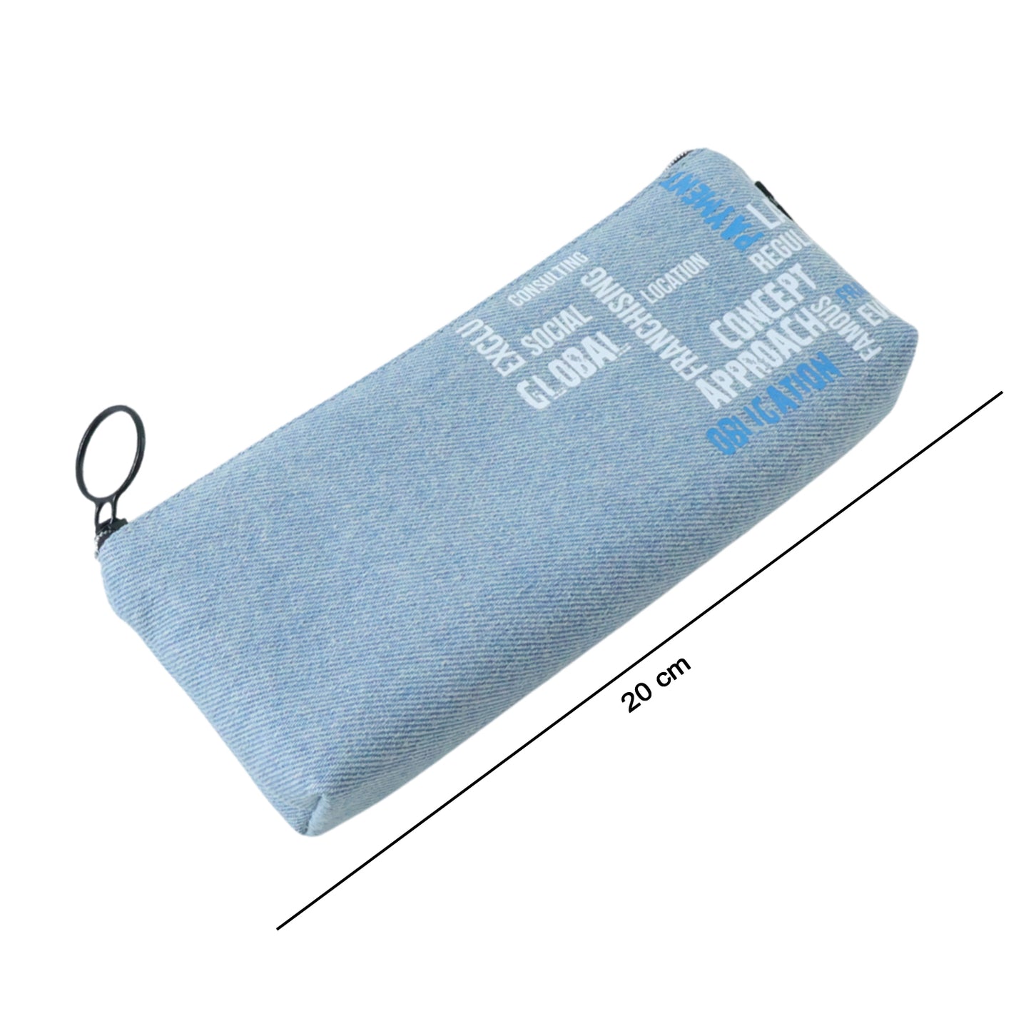 Wukusy stylish fabric zipper pencil pouch with a sleek design, perfect for storing pens, pencils, and small stationery items.