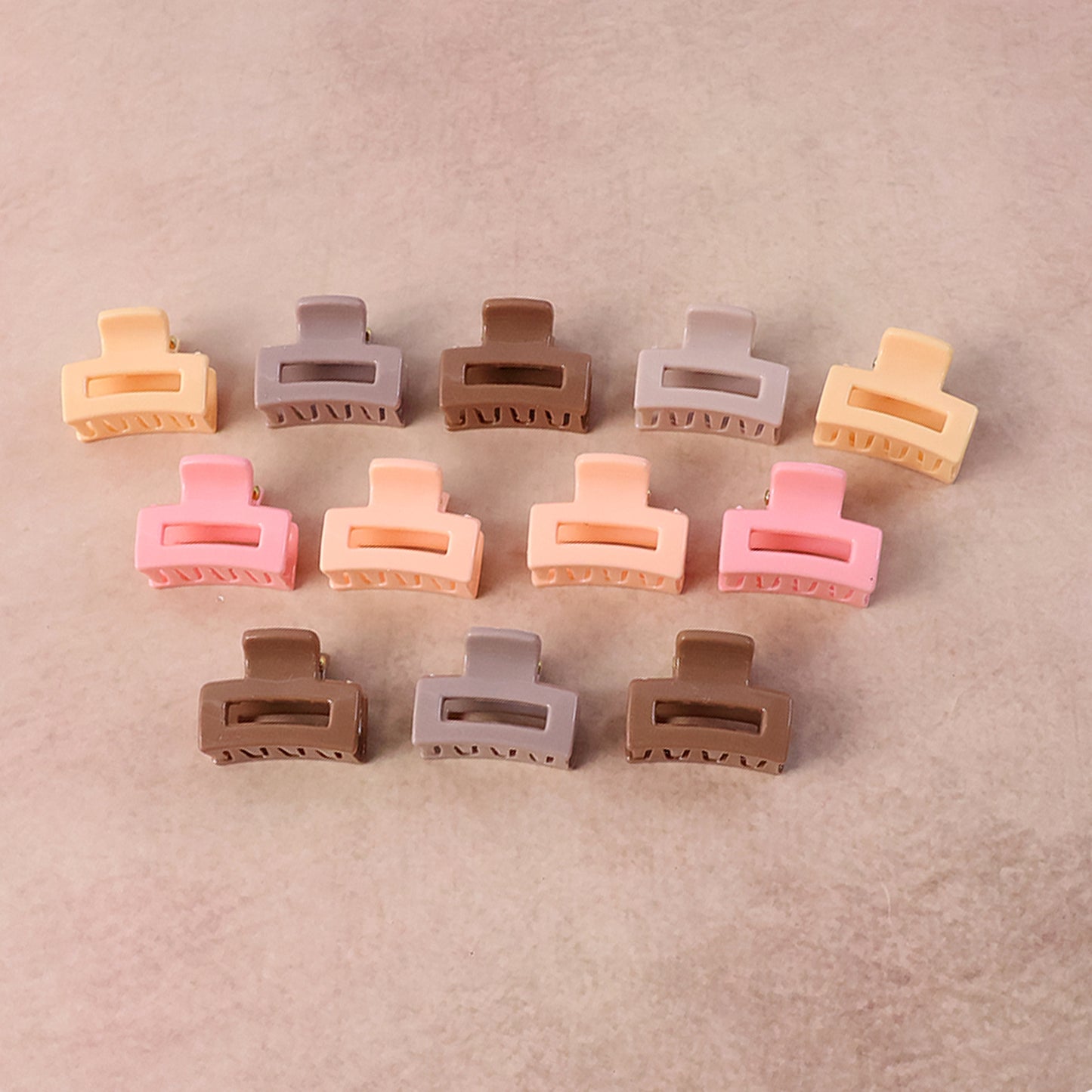 Set of 12 stylish mini hair claw clips by Wukusy, perfect for securing small sections of hair in a variety of styles.