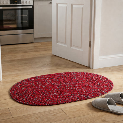 Stylish oval floor mat by Wukusy, 50x30 cm, featuring durable fabric with a modern design for home decor or entryways.